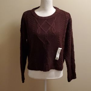 NWOT Mudd crop plum sweater